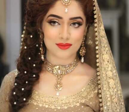 bridal makeup, bridal hair, braids, makeup