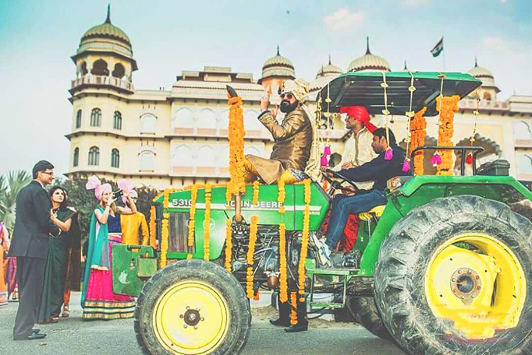 Dulha entry on a tractor