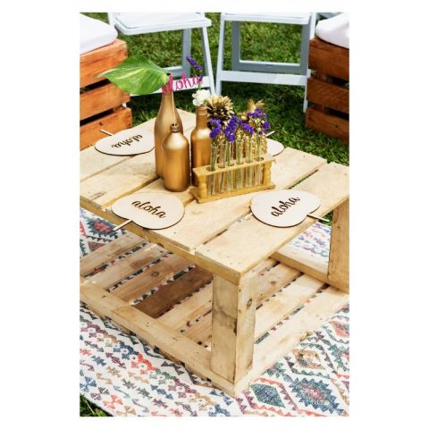 metallic bottle centrepiece