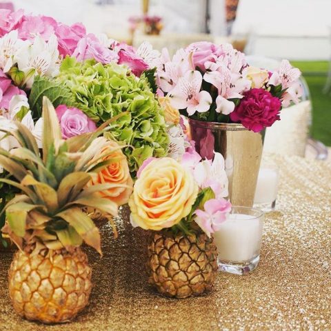 floral pineapple centrepiece