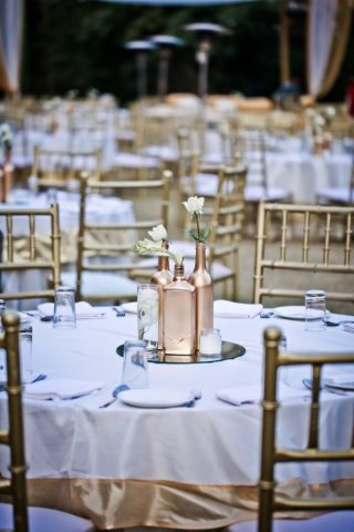 metallic bottle centrepieces