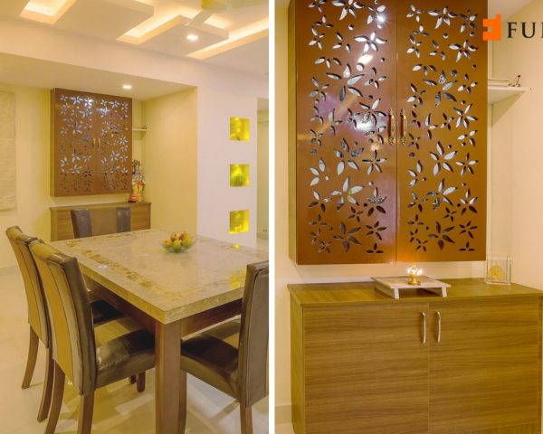 wall mounted cabinet mandir design