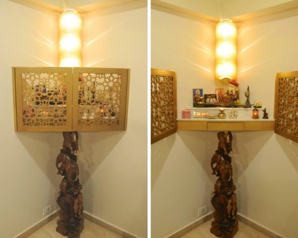 small mandir design for a corner
